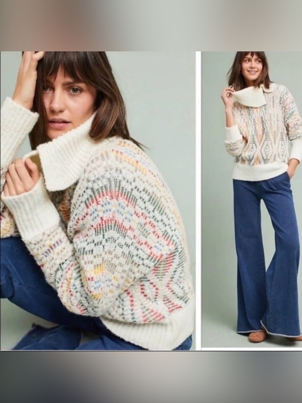 Sleeping On Snow Womens Sweater Size Small Multicolor Cowl Neck Anthropologie